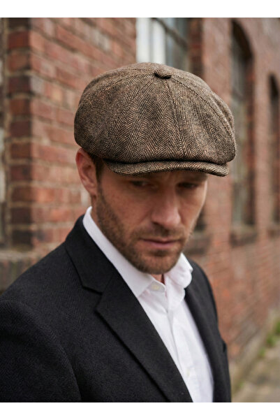 emybox Erkek Kaşe 8 Köşe Kasket Şapka Klasik Retro- Peaky Blinders Tarzı Last...
