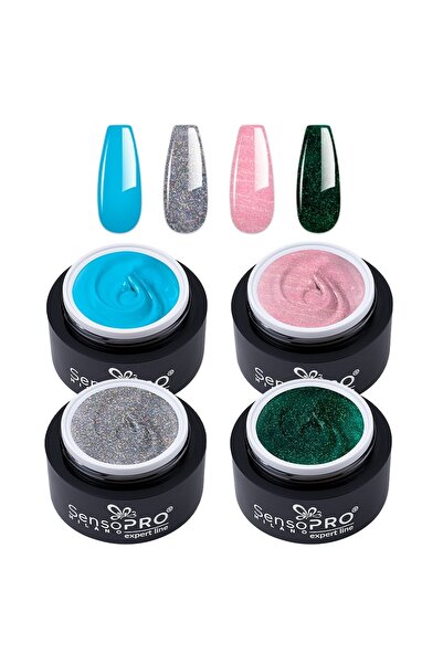 SensoPRO Milano Set de 4 geluri UV colorate Twinkle Glam,