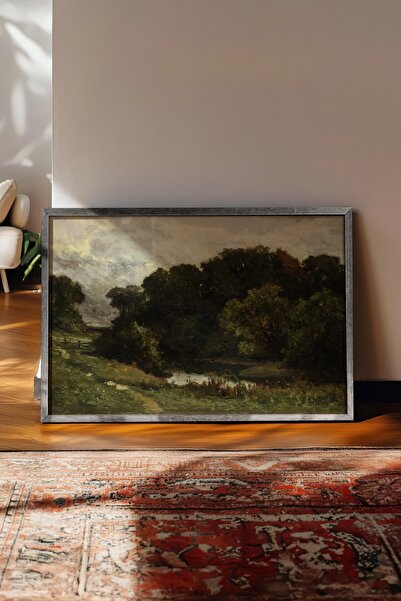 Postifull Tablou vintage, poster cu rama argintie, decor de perete vintage