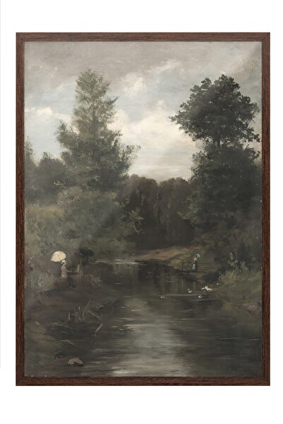 Postifull Tablou vintage, poster cu rama maro, decor de perete vintage