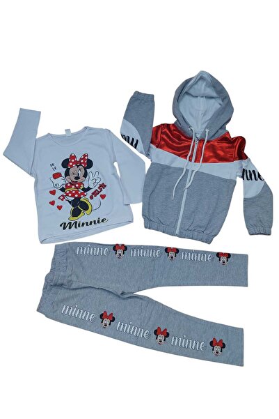 LaHadi Set de trening din bumbac cu imprimeu Minnie - 3 Piese