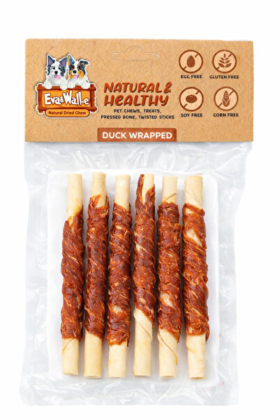 Eva & Wall-e Ördek Sargılı Beyaz Sığır Derisi Burgu Köpek Ödülü Tahılsız Doğa...