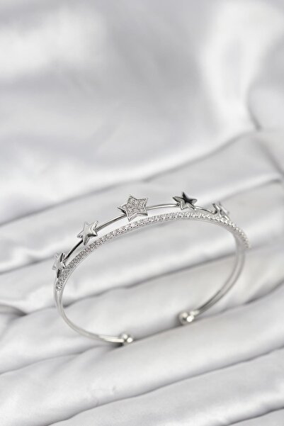 Inure Jewelry Star Model Silver Color Brass Women's Bracelet