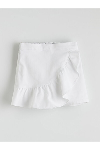 LC Waikiki Albă detaliu cu volane Fată fustă pantalon scurtă