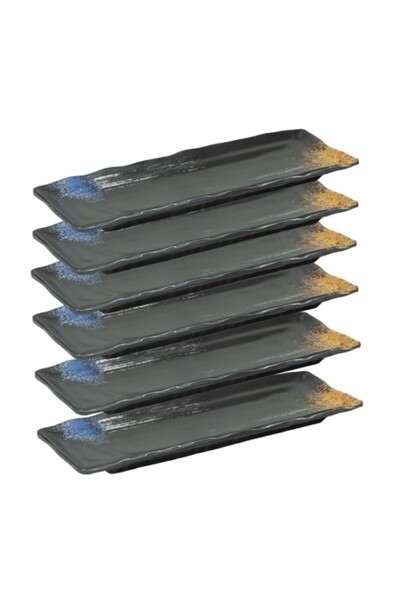 Raki Set of 6 Okimi melamine plates 27.5x9.5xh2cm