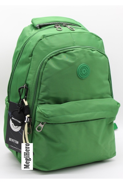 MegiHero 2200 Water Resistant Fabric School Bag Unisex School Backpack Green