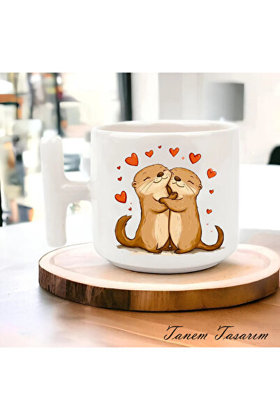 Tanem Tasarım Cup of Coffee Tea Cup Gift for Valentine's Day 016 - t Handle Mug
