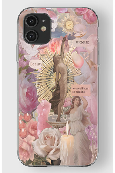 moonset Iphone 11 Uyumlu Baskılı Yumuşak Silikon Şeffaf Telefon Kılıfı