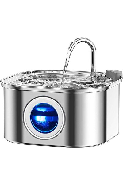 LC Stainless Steel Cat Water Fountain 3.2L Ultra Quiet Automatic Pet Drinking...