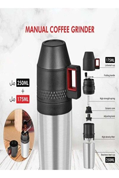 LC Manual Coffee Grinder with Stainless Steel Cup – Portable 250ml + 175ml Set