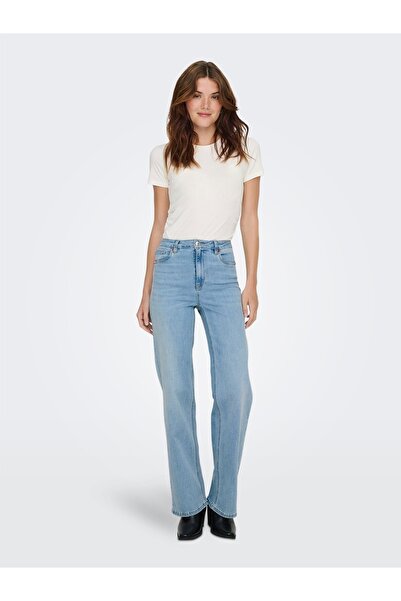 ONLY Onljuıcy-Wauw Hw Wide Dnm Gua150 Noos Women's Jean Pants 15370601 Light ...