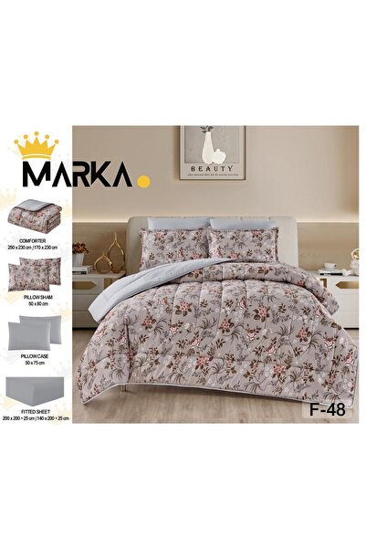 REDROSE COLOR لحاف نفرين صيفي مايكروفايبر ناعم مشجر - مفرش سرير نفرين طقم 6قط...