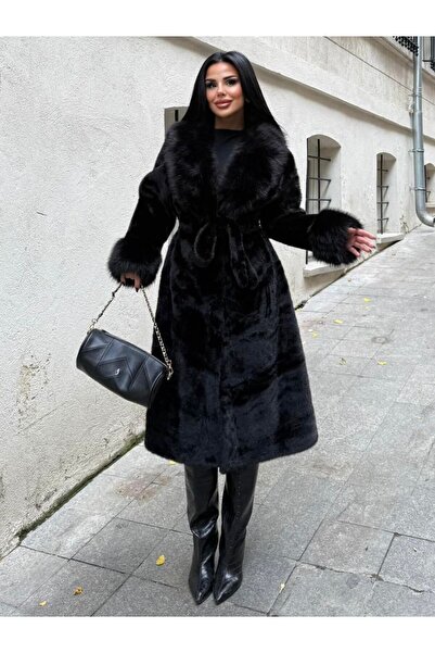 Rabiossa Women's Imported Long Fur Coat
