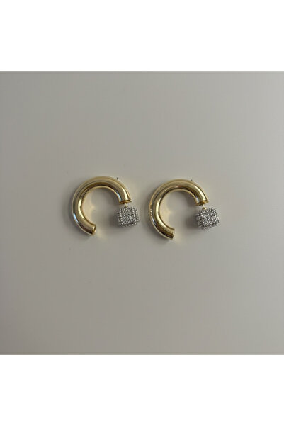 Madame Deco & Takı أقراط فولاذية دائرية من ماركة مادام ديزاين - لا تسبب التلط...