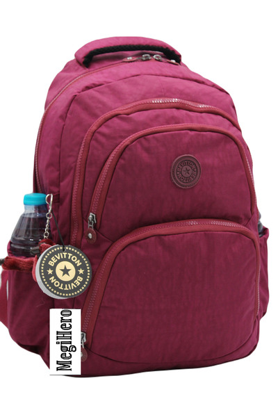 MegiHero Waterproof Fabric Unixes Claret Red Backpack School Bag 2100