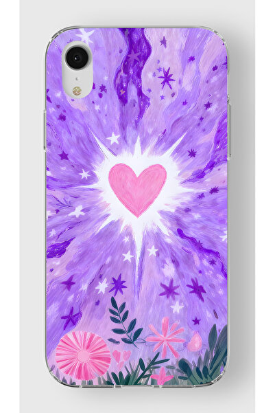 moonset Iphone XR Uyumlu Baskılı Yumuşak Silikon Şeffaf Telefon Kılıfı