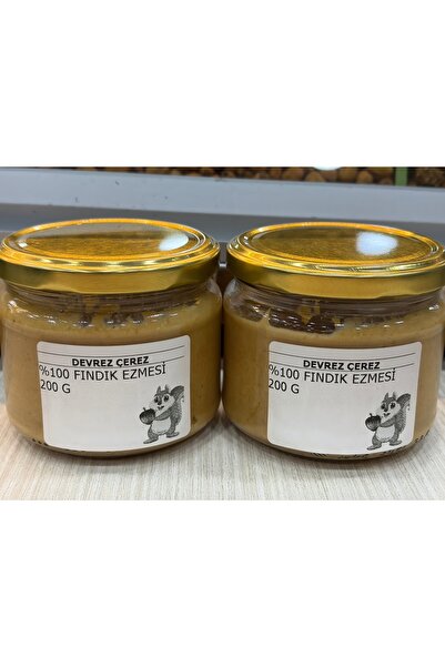100% FINDIK EZMESİ TAZE CEKİLMİŞ CAM KAVONOZDA NET 400 GRAM