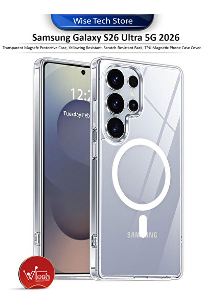 Wtech Samsung Galaxy S26 Ultra 5G 2026 Transparent Magsafe Protective Yellowi...