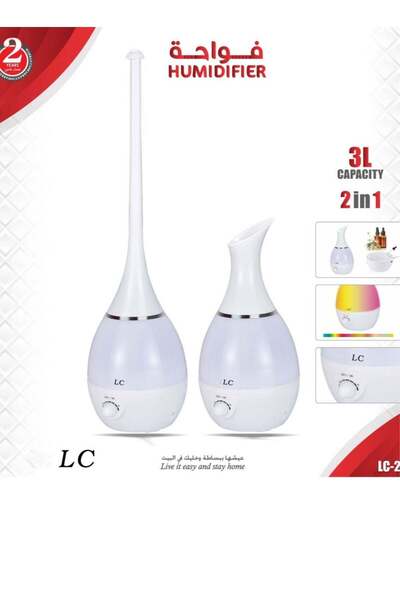 LC Electric Humidifier 3L – 2-in-1 Cool Mist Air Humidifier and Aroma Diffuse...