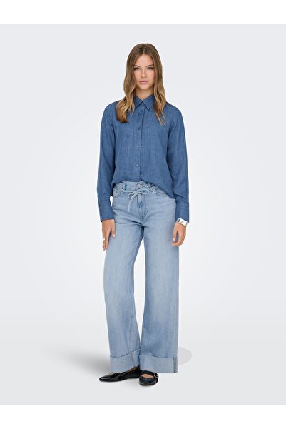 ONLY Onlbroome Hw Wıde Fold-Up Belt Dnm Taı Γυναικείο Τζιν Παντελόνι 15364548...