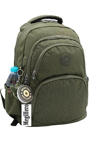 MegiHero Khaki Waterproof Fabric Unixes School Backpack 2100