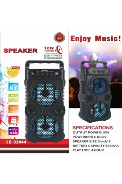 LC Portable Bluetooth Speaker LC-32444 with Multi-Color LED Lights – 10W Wire...
