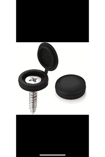 Handmade 100 ADET Menteşeli Siyah Plastik Vida Kapağı, Vida Gizleme Kapağı, Vida