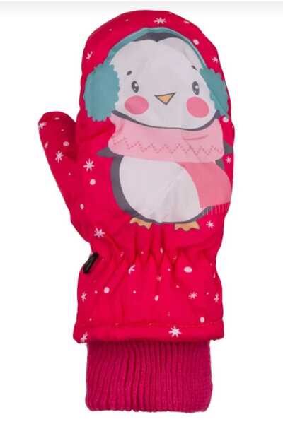 Kitti قفازات ثلج للأطفال مقاومة للماء بإصبع واحد من Penguin (2-5 سنوات)
