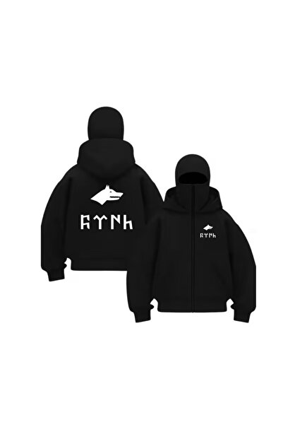 DİVİN سترة نينجا يونيسكس بقناع للوجه، كارديجان سميك بثلاث خيوط وحجم كبير