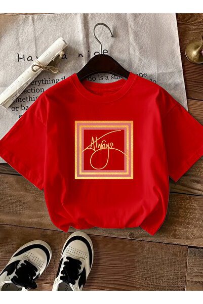 caddekombin Women's Always Slogan Gold Framed Red T-Shirt