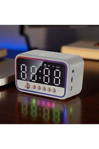 LC ساعة منبه رقمية مزودة براديو FM، وبلوتوث، وذاكرة لتشغيل الملفات الصوتية، و...