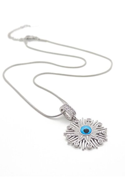 zelvona قلادة فضية من الصلب بطول 45 سم