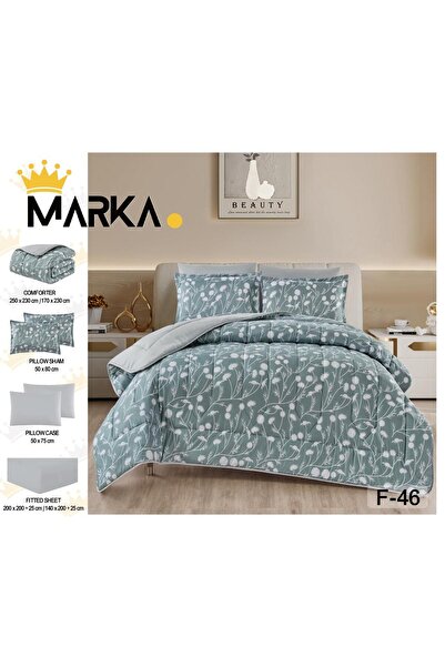 REDROSE COLOR لحاف نفرين صيفي مايكروفايبر ناعم مشجر - مفرش سرير نفرين طقم 6قط...