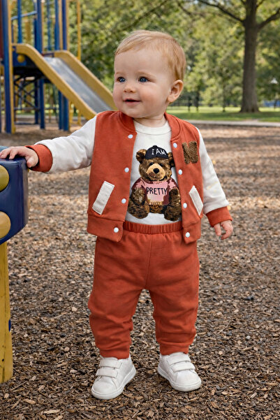 Atlas Baby House طقم ملابس للأولاد الصغار مكون من مطبوع قطع من تيدي بير 3، طق...