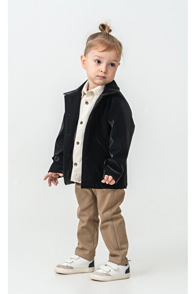 LUCY EXCLUSİVE 3-Piece Trench Coat (Trench Coat; Shirt; Pants) Baby Boy Set-L...