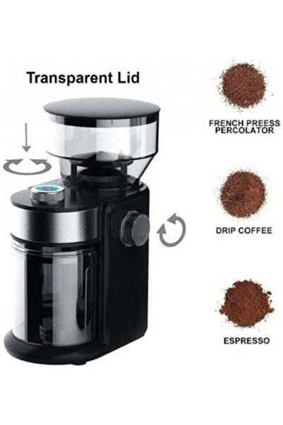 LC Electric Coffee Grinder with Adjustable Grind Settings and Easy Clean Design
