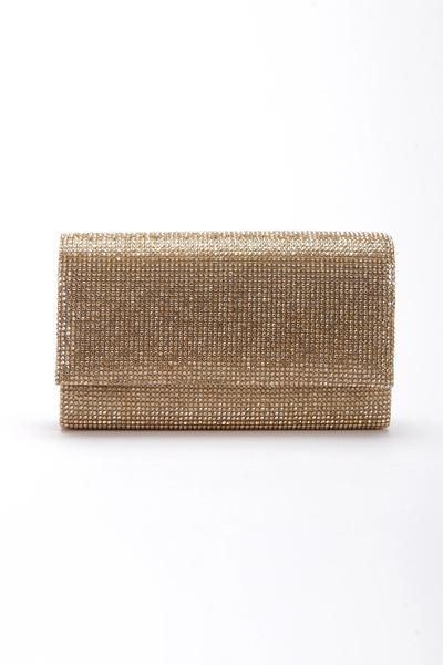 MFT AYAKKABI Geantă de seară cu curea de piatră pentru femei, aurie