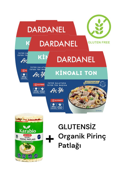 KMS HOME Dardanel GLUTENSİZ Kinoalı Ton Balığı Zeytinyağlı 160 gr X 3 Adet + ...