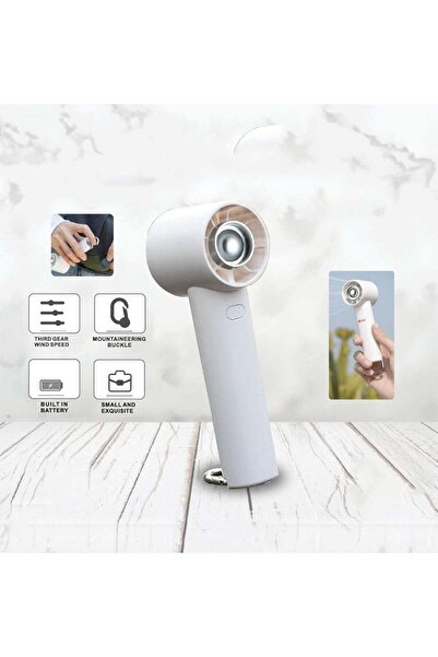 LC مروحة يدوية صغيرة محمولة قابلة لإعادة الشحن بثلاث سرعات ومشبك للسفر