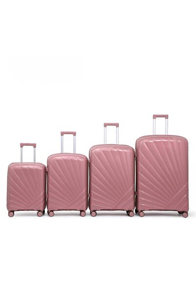POGAGO 4 Piece Polypropylene Luggage Set 32/28/24/20 Inch | Unbreakable Light...