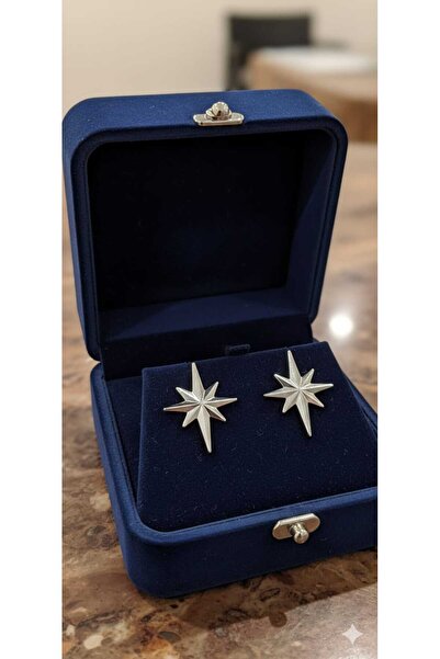SOSYETEZGAHI North Star Steel Earrings Gold Silver Gift Color