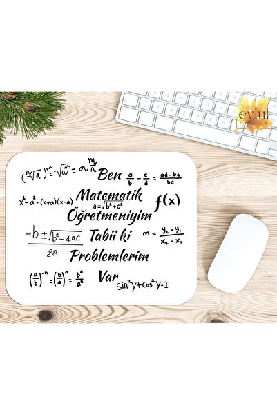 Eylül Design Mathematics Teacher Themed Printed Special Design Rectangular No...