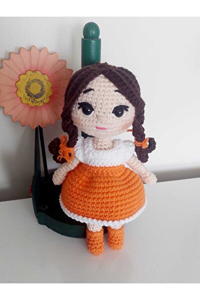 evim oyuncak dünyası Kız Bebek Figürlü Anahtarlık Amigurumi Organik