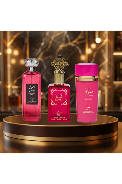 Arab Set of 3 Arabian Perfumes for Women 100ML - Mousuff Red + Lamast + Sara ...