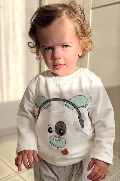 Breeze Baby Boy Tracksuit Set with Headphones, Puppy Embroidery, 9 Months-3 Y...