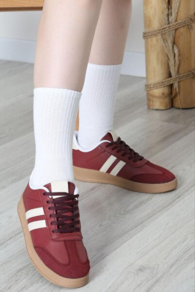 archiepet Daily Use Burgundy Beige Colored Unisex Sneakers