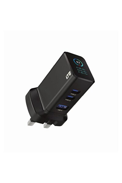 Tradeo GaNex 67W Multi-Port GaN Adapter with Smart Display, PD Fast Charging