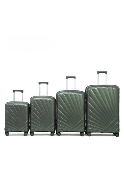 POGAGO 4 Piece Polypropylene Luggage Set 32/28/24/20 Inch | Unbreakable Light...