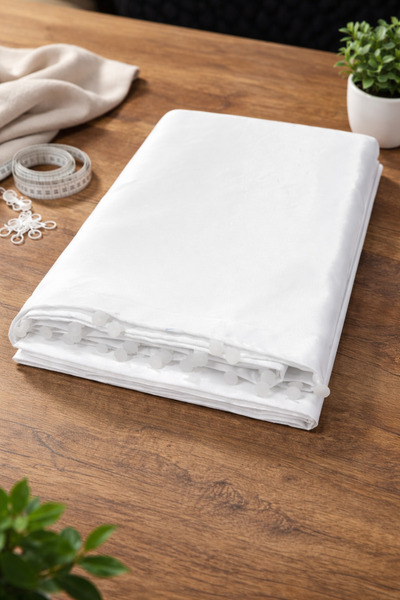 Home Beyaz Saten Üstün Kalite Güneşlik ÖZEL ÖLÇÜ DİKİM