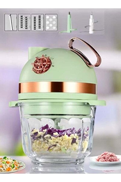 LC معالج طعام متعدد الوظائف، قطاعة خضراوات كهربائية بأربعة شفرات مختلفة، مفرم...